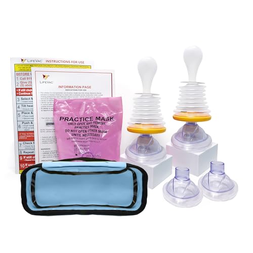 LifeVac Home & Blue Travel Kit Combo - Portable Suction Rescue Device, First Aid Kit for Kids and Adults, Portable Airway Suction Device for Children and Adults