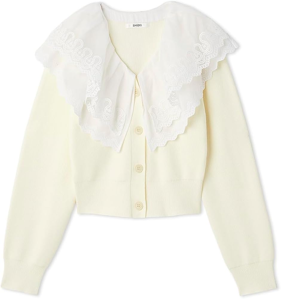 Amazon | レースカラーニットプルオーバー SWNT254236IVRF | セーター 通販