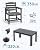 SERWALL Patio Dining Set for 6, Outdoor Dining Sets for 6 Person with 1 Umbrella Hole Cut-Out Rectangular Table and 6 Chairs, HDPE Dining Sets for Garden, Backyard, Poolside, Gray