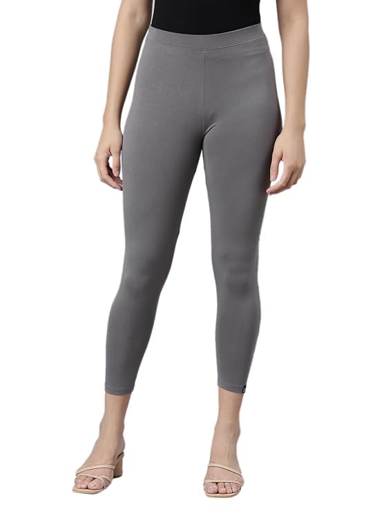 Image of Women Cotton Solid Belt Ankle Length Legging Four Way Lycra Leggings