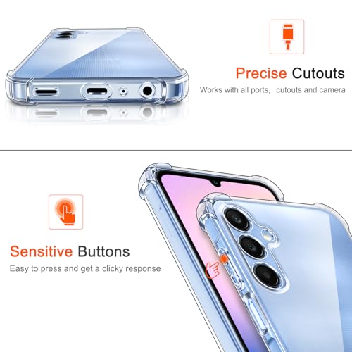 Image of Lustree Back Cover Transparent Case Compatible with Samsung Galaxy A25 5G | Clear + TPU Case with 4 Corner Air Cushion Protection & Camera Protection | Slim& Stylus Cover