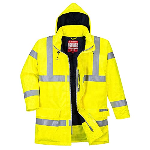 Parka alta visibilidad Portwest S778YERS impermeable ignífuga amarilla talla S 2
