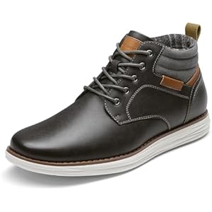 Bruno Marc Men's Mid Top Chukka Sneaker Lace Up Dress Boot 6.5 Dark/Grey