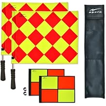 AGORA Pro Line Duo Premium Rotating Soccer Referee Flags - Includes 1 Pair of Aluminum Rods, 2 Sets of Flags, 1 Pair of C-Clips, and Protective Case