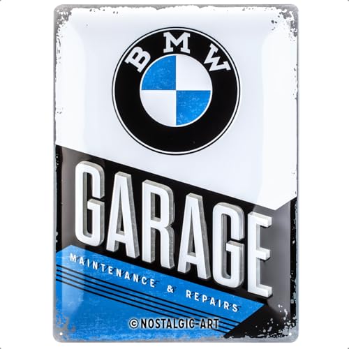 Nostalgic-Art Retro Blechschild, 30 x 40 cm, BMW – Garage – Geschenk-Idee für BMW Accessoires Fans, Original Lizenzprodukt (OLP),...