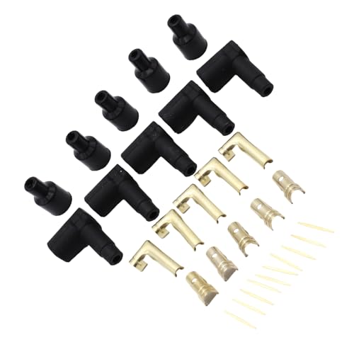 Aggiornamenti Alta Bobina di Accensione Elettrica Boot Candele Terminale Set Con 90 Gradi Connettore In Gomma Per 6 A 10mm Cavi Completi Tappi Terminali Accessori