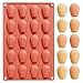 Fchil Silicone Madeleine Baking Mold, 20-Cavity Nonstick Shell Shaped Pan for Cake, Chocolate, Candy, Terracotta, 11.8 x 7.6 in