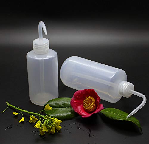 2Pcs Safety Wash Squeeze Bottle with Bent Tip Mouth Plastic Watering Containers Diffuser for Plant Flower Oil Liquid Chemical Laboratory Size 250ml/8.8oz - Thumbnail 6