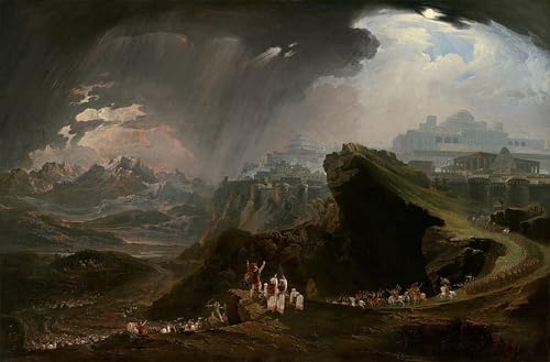 Cuadro en lienzo Joshua comanda al sole di stare fermo su Gabaon di John Mrtinss 60x90cm decorativo