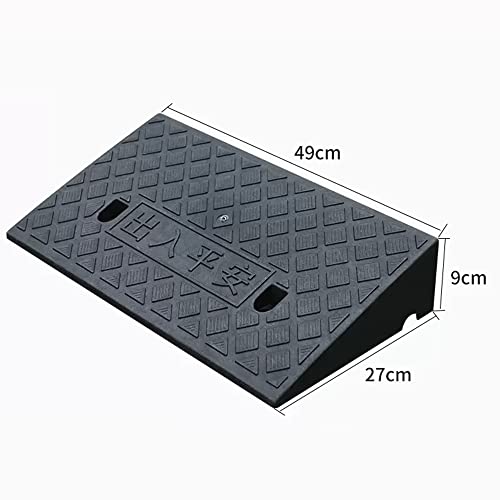 Rampas portátiles para bordillos de entrada de automóviles FREAZE, rampas antideslizantes para motocicletas, altura de elevación de 3 a 14,5 cm, rampas para umbral y movilidad en silla de ruedas (Color: Negro, Tamaño: 49 x 27 x 9 cm) miniatura 6