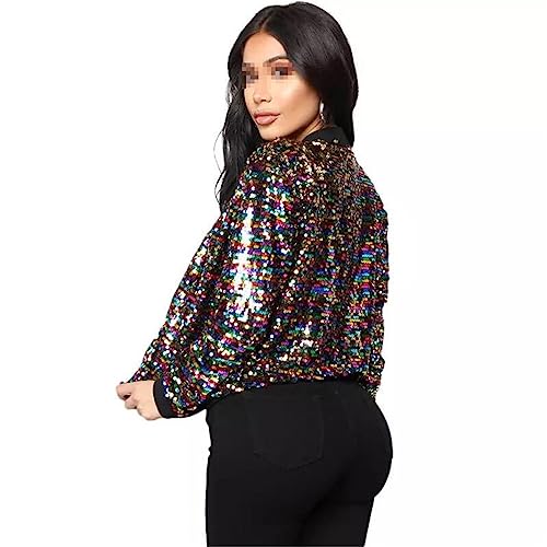 Dvbfufv Outerwear Women Sequin Basic Bomber Coats Jacket2