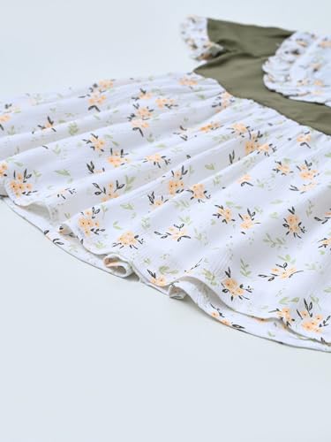 Image of mini mama by Bella Modaround Neck Front Frilled with Contrast Top (White, 12-18M)