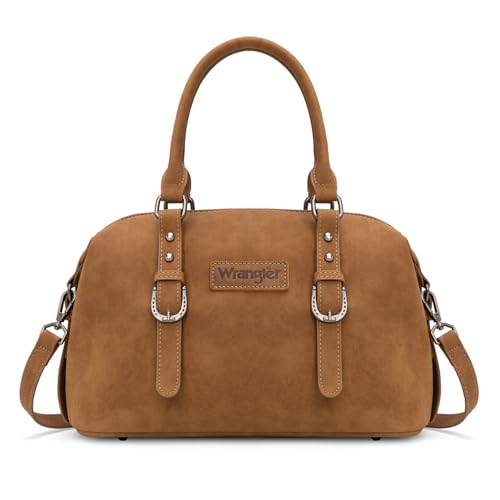 Wrangler Suede Bag Top Handle Purse Satchel Handbags Suede Doctor Crossbody Barrel Handbags for Women