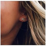 TseanYi Mini Wave Studs Earrings Gold Ocean Wave Earrings Personlized Beach Earrings Jewelry for Wom