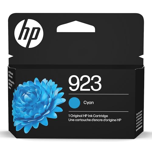 Image of HP 923 Cyan Ink Cartridge | Works with OfficeJet 8120, Pro 8130 Series | 4K0T0LN