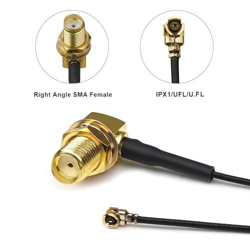 5PCS Cable coaxial IPX U.FL a SMA hembra, 15 cm miniatura 3