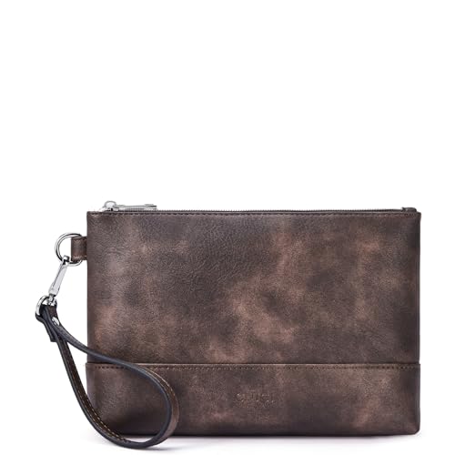 Image of CLUCI Wristlet Wallet for Women Large Capacity Leather Clutch Purse Slim Ladies Travel Credit Card Holder Phone Organizer