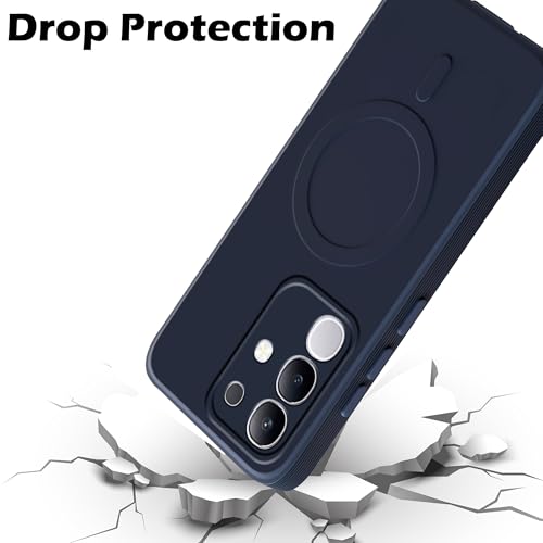 Image of amazon basics Back Cover for Vivo Y31 Pro 5G Soft Matte Silicone Mag-Safe Design (Mag-Safe Not Support) Camera Protection | Slim Fit Bumper Cover (Blue)