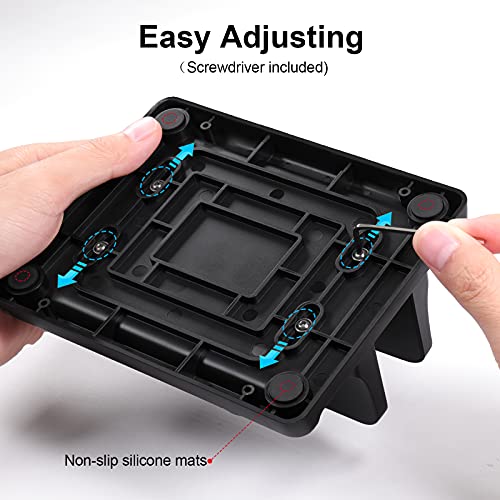 Dofuhem Vertical Laptop Stand Holder,Adjustable Plastic Desktop Notebook Dock,Space-Saving For All Macbook/Surface/Samsung/Hp/Dell/Chrome Book,Black #TOP4