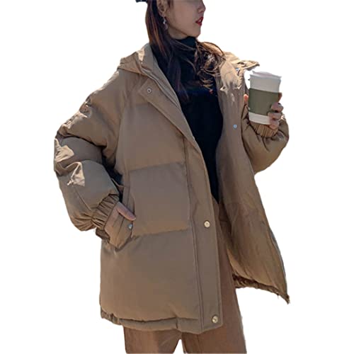 Veste d'hiver en coton pour femme parka chaude beige idéale pour vos sorties en ville