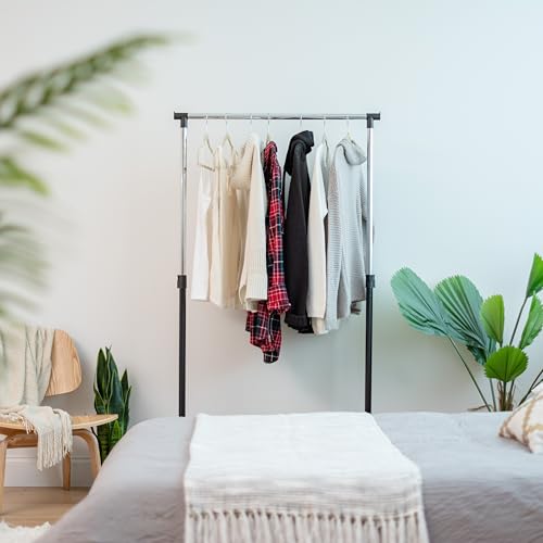 image for Iris Ohyama IRIS USA Clothes Rack, Portable Single-Rod Height Adjustab