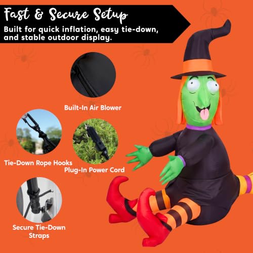 Joiedomi 4FT Halloween Inflatable Witch with Build-in LED Lights - image 6