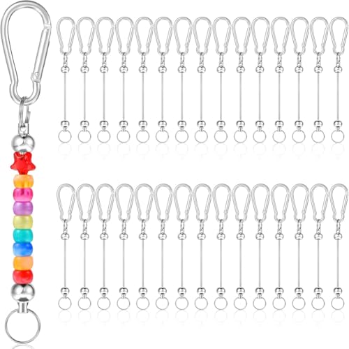 Barras para llaveros de metal resistente con cuentas intercambiables para bricolaje 2