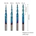 Genmitsu 4pcs 2-Flute Tapered Ball Nose End Mills Tungsten Carbide Cutter with Nano Blue Coat, R0.25-1.0, 1/8” Shank, TB04A