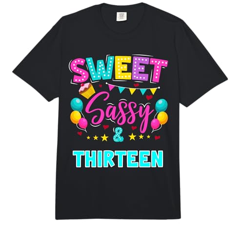 Sweet Sassy & Thirteen 13th Birthday Cupcake 13 Year Old
