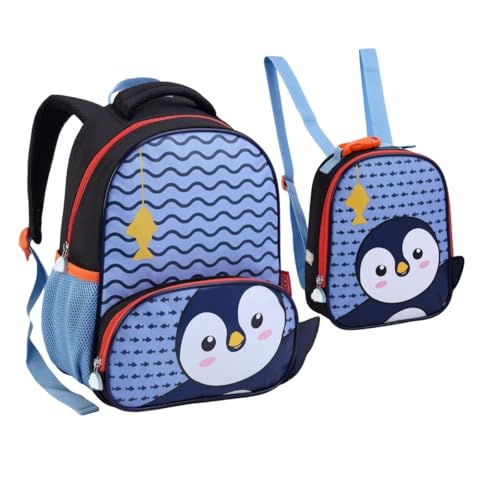 Kit Mochila e Lancheira de Costas Creche ZOOP PINGUIM