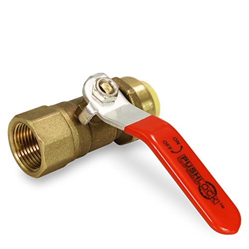 Everflow Supplies Pushlock UPBVF12 1/2 Inch Push X Female Ball Valve for Push-Fit Valve, Full Port Ball Valve Design w/Single Lever Heavy Duty Rust Resistant Handle, Forged Brass Construction - Thumbnail 4