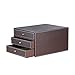 Produktbild Schreibtischlampe 3 Schubladen Desktop Data Storage Box Leder Büroschrank 25,5 * 33,5 * 18,5 cm (Color : Brown)