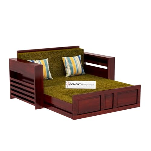 Image of Mamta Furniture Solid Wood Foster 2 Seater Sofa Cum Bed for Living Room | Two Seater Queen Size Sofa Bed for Home | Sofa Com Bed | Sheesham Wood Mahogany