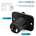 Nilight 2 Pack Car Cigarette Lighter Socket DC 12V Waterproof Power Outlet Adapter Replacement with Terminals Wires and Screws for Marine Boat Motorcycle, Boat, Car,Truck, RV, ATV