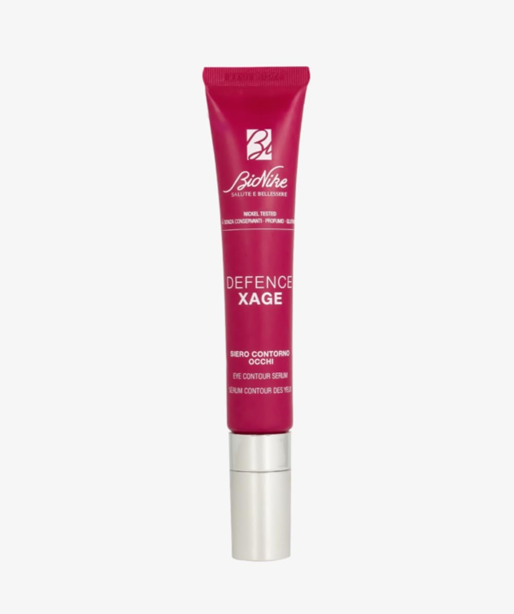 Bionike Defence Xage - Siero Contorno Occhi Anti Age, per Pelli Sensibili e Intolleranti, Leviga il Contorno Occhi, Attenua Borse, Occhiaie e Rughe Profonde, Dona Luminosità, 15 ml