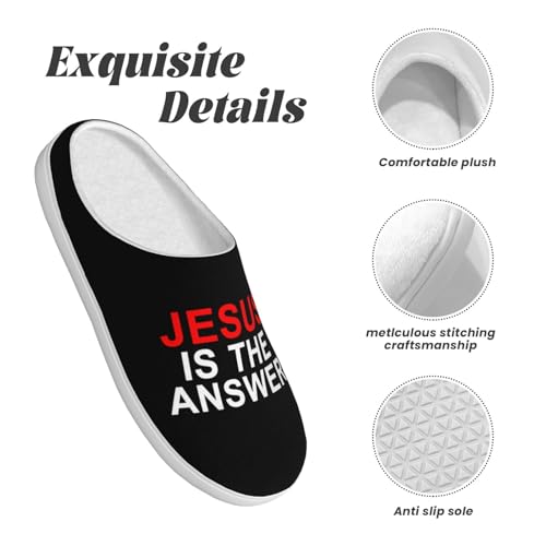 Jesus Is The Answer Cotton Slippers Indoor Outdoor Slippers For Women/Men4