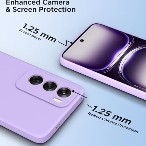 Image of Outlouders Back Cover for Oppo Reno 12 5G | Camera Protection | Durable Soft Matte Silicone Bumper Case (Purple)