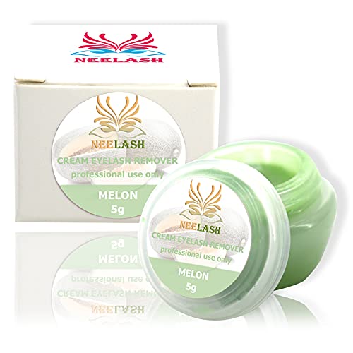 Neelash Eyelash Extension Remover Cream, Lash Glue Remover for Professional Eyelash Extension, Quick Removal, Low Irritation, No Residue, Melon Fragrance 5g(0.17oz)