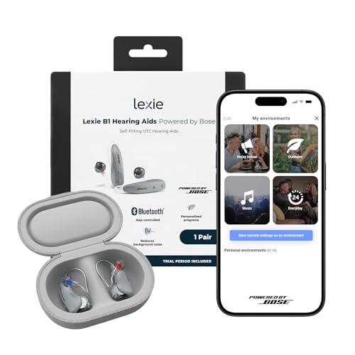 Lexie B1 OTC Hearing Aids Powered by Bose - Bluetooth Enabled Hearing Aids with Invisible Fit and...