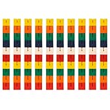 eMKay® Pack of 10 Wooden Twist and Lock Blocks | Fidget Toy for Kids & Adults | Sensory Stress Relief & Fine Motor Skill Development | Classic Retro Cube Puzzle Toy | Bright Coloured Wooden Cubes
