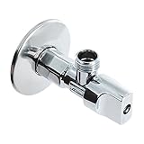 bola: latón (cromado) Válvula de esfera de ángulo con paso estándar hecho en latón cromado; cuerpo de 12,7 mm y conector de 9,53 mm