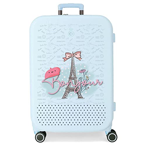 Enso Bonjour Maleta mediana Azul 48x70x28 cms Rígida ABS Cierre TSA integrado 79L 4,32 kgs 4 Ruedas dobles