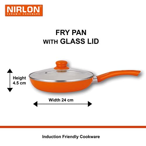 Image of Nirlon Ceramic Cookware Set, 5-Pieces, Orange (BT-CC-DT28-FP-K22-C-CT)