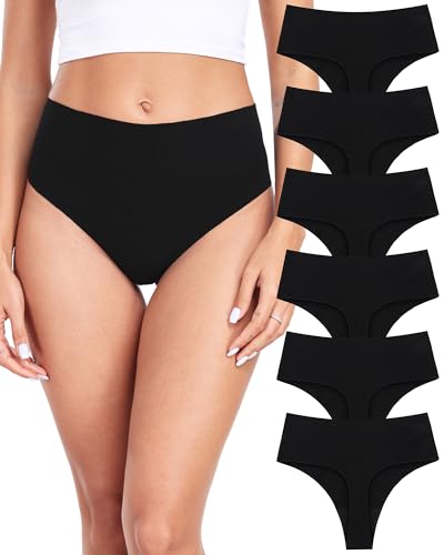 Tanga lot de 6 en coton ALTHEANRAY slips sans coutures taille haute
