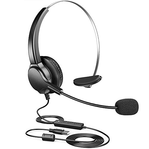 Punasi USB-Headset, Computer-Headset mit Geräuschunterdrückung, Lautstärkeregler, Stummschaltung für Business, Call-Center, Laptop, Aufnahme, Meetings, Skype, Arbeiten von zu Hause Cover