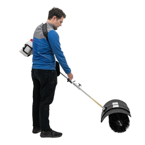 Barredora de motor quitanieves de gasolina, barredora de nieve, barrido eléctrico, 52 cc, motor de 2 tiempos, ancho 56 cm, para hojas, arena, grava y césped (con función de soplado)