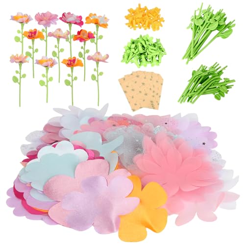 FURNIPLAS Fabric Flower Bouquet Toy Accessories Set, DIY Flowers Making Toy for Stem Refill Kit, Art & Crafts Flower Press Supply Kits, Birthday Christmas Gift for Age 4-8 Girl (Main Kit Not Included)
