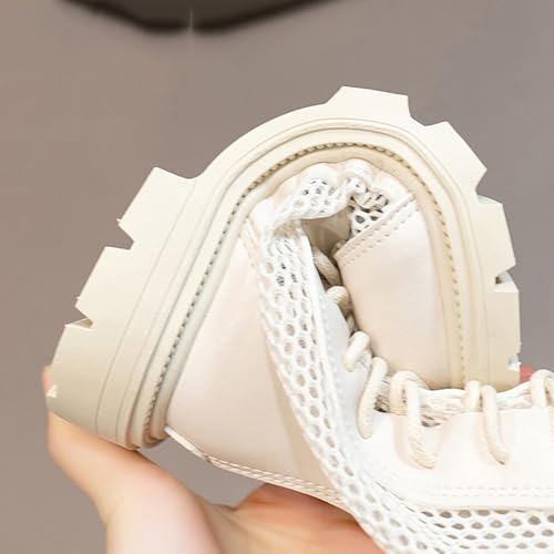 Girls Combat Boots Lace Up Mid Calf Boots Fashion Chunky Heel Platform Military Style Ankle Riding Booties4