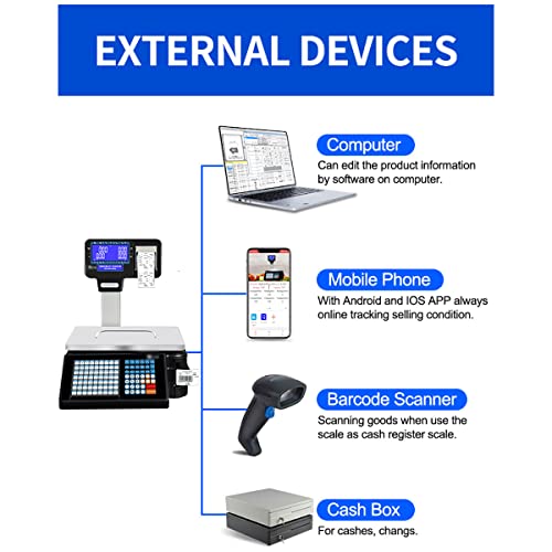 Báscula Comercial Electrónica con Impresora y Display Dual miniatura 4