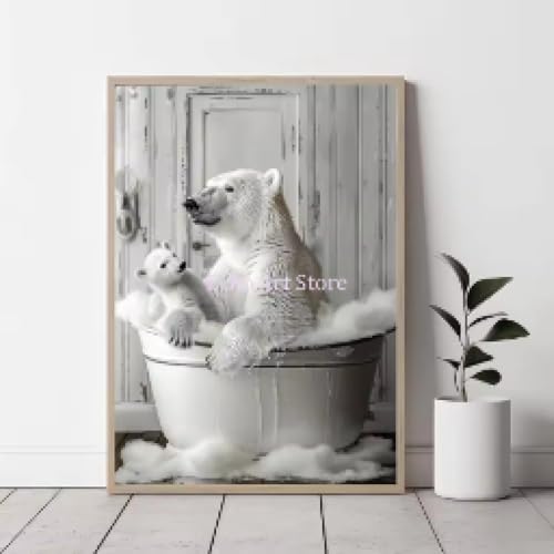 Impression sur toile animaux bain moussant déco murale pour rénover vos murs